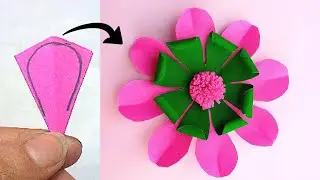 How to make paper flower 🌷#papercraft #craft #diy #art #aestheticroomdecor 