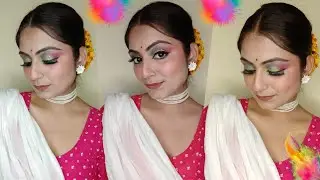 Holi Festival Special Makeup Tutorial ||Glam Makeup Look For Basanta Utsav 😍|| #holimakeuplook