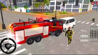 Fire Truck Simulator 2025 - Firefighter extinguishes fire - Android Gameplay