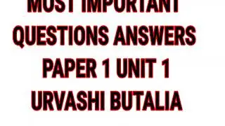 B.A. 6TH SEMESTER MOST IMPORTANT QUESTIONS ANS#URVASHI BUTALIA BIOGRAPHY AND WORKS#summary 