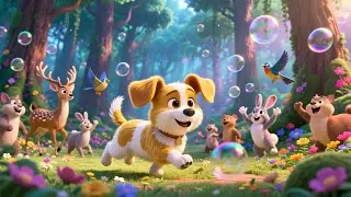 Funny Puppy&rsquo;s Bubble Chase! | Playful Dog Song for Kids | GiggleTots 3D Rhyme
