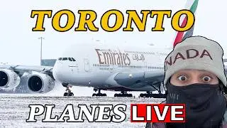 🔴 LIVE COLD SNOWY Toronto Airport! (YYZ)! 2x A380S! Feb 14th, 2026!