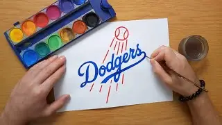 How to draw a Los Angeles Dodgers logo - MLB