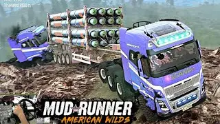 SCANIA Semi-Trucks Winch Tow Transport | Rugged Trail | Epi # 234 | MudRunner (mods) Spintires