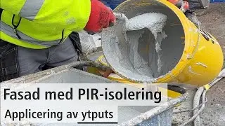 Fasad med PIR-isolering - applicering av ytputs