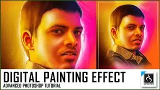 Digital Painting effect in Photoshop Tutorial Timelapse 2x | MutualGrid