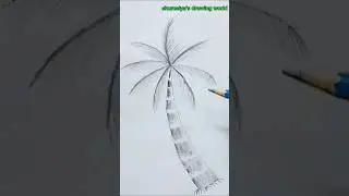 How to draw a date palm tree step by step #drawing #viralshorts #shorts #easydrawing #datetree