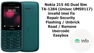 Nokia 215 4G (TA-1284) | invalid imei Fix | Repair Security | Android info