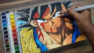 🔥Drawing & Painting Goku with Watercolors🔥 | Dragon Ball Z Fan Art Tutorial #goku #dbz  #anime