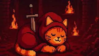 🔥 Cozy LoFi Beats in Hell | 8-Bit Cat RPG Music for Study, Chill & Focus 🎮🐱