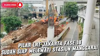 PILAR LRT JAKARTA SUDAH BERDIRI SIAP MELEWATI JALUR ATAS STASIUN MANGGARAI