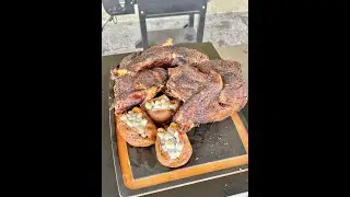 The Best Spatchcock Smoked Turkey served with candied sweet potatoes | Grill Nation