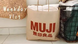 Simple everyday life: Ordinary workday, MUJI shopping haul, unboxing healthy nuts and veggies chips