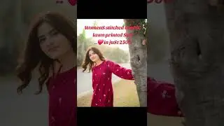 Women's stitched Arabic lawn printed Suit