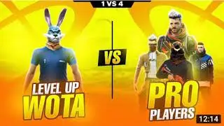 level up wota vs pro players Free fire 1 vs 4 subscribe my channel