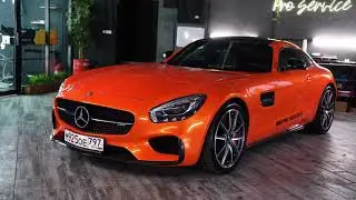 Автомобильная виниловая пленка Carbins PET Racing Orange G61 #mercedes  #детейлинг #москва #film