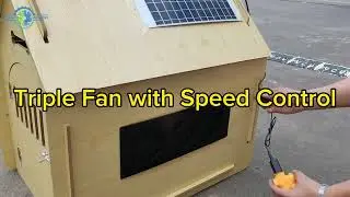 Variable Speed Solar Triple Fan for Pet House | Daisy-Chainable Design for Powerful Ventilation!