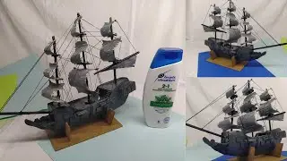 DIY-Quick Simple Bottle art | plastic bottle arts | How To Make A Pirate Ship @Papercrafts