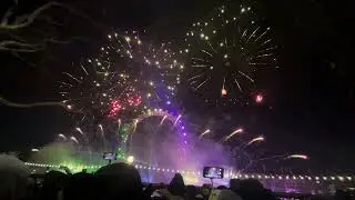New Year London 2025/2026 Fireworks Blue Area Victoria Embankment Westminster Pier 
