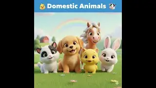 15 Domestic Animals Names 🐶🐄 | Learn Farm Animals Names