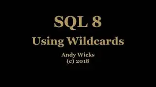 SQL - Using Wildcards