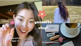 going to yosemite after 10+ years! (haircare, skincare, makeup routine) 🥹🌲 #vlog #grwm #family