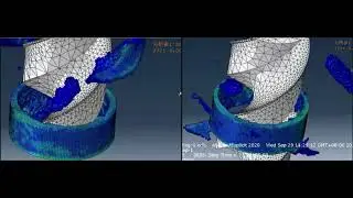 Chip formation without Ultrasonic (left) and with ultrasonic (right)