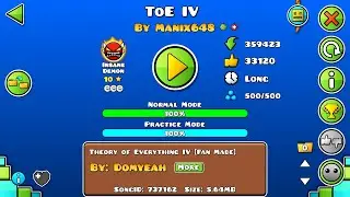 [Insane Demon] ToE IV by Manix648 (all coins) - Geometry Dash | Henry03