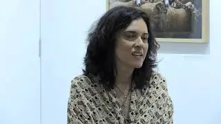 Rena Effendi taking questions about her exhibition 'Waiting for Winter' at Side Gallery in 2020