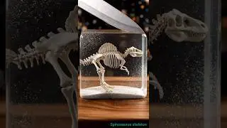 &ldquo;Hyper-Realistic Spinosaurus Skeleton in Glass Block | ASMR Cutting & Cracking 🦖✨&rdquo; #asmr #shorts