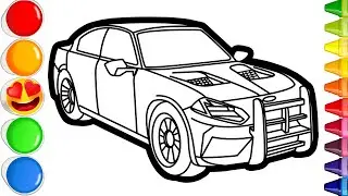 Satisfying Police Car Coloring 🚓🎨 | Relaxing Car Art Video