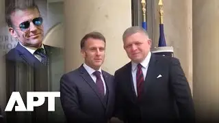 Macron Removes Sunglasses as He Welcomes Slovak PM Fico for Talks in Paris | APT