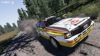 WRC 10 Rally Finland 1981- Audi Quattro Sport - Pihlajakosk / Ari Vatanen takes the lakes (+replay)