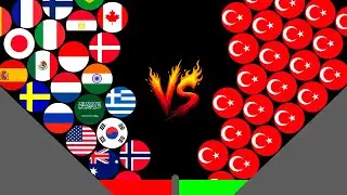 🚨 THIS WAS NOT EXPECTED! 25 Turkeys VS 25 Countries Marble Race in Algodoo! Who will win?
