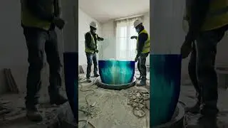 This Bedroom Floor Is an Ocean 😳 #timelapse #construction #anotherbrickinthewall