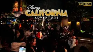Christmas Night Walk at Disney California Adventure Park | Magical Holiday Atmosphere, 4K HDR