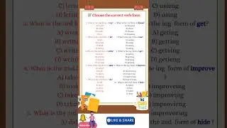 Check your knowledge | Choose the correct verb form
