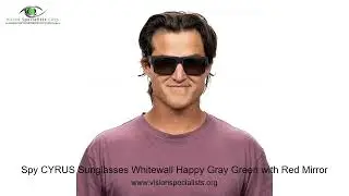 Spy CYRUS Sunglasses Whitewall Happy Gray Green with Red Mirror