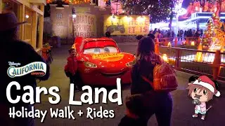 Christmas at Cars Land 4k Walk and Rides Disney California Adventure