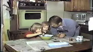 Family events from 1983: Easter, birthdays, swimming, Communion, new puppy, and reunion fun.