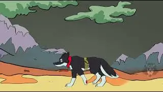 Post Apocolyptic coyote walk parallax animation