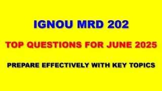 IGNOU MRD 202 - Most Important Questions for June 2025 Exam