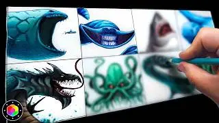 ¡DIBUJANDO MONSTRUOS MARINOS! 🌊☠️ [Bloop, Gran Majá, Leviathan, Cthulhu, Kraken y] | PlastiVerse