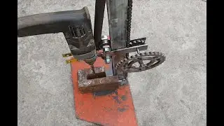 A DIY vertical holder for drilling tools.