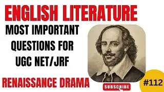 English Literature MCQ for UGC NET |   Renaissance Drama #ugcnetenglishliterature  #112