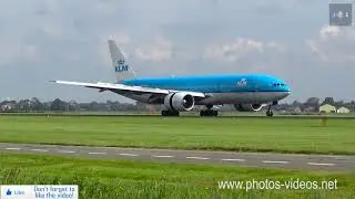KLM Boeing 777-206ER PH-BQC landing at Schiphol Airport (Amsterdam, The Netherlands)