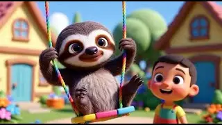 Oops! Baby Sloth Got Tangled in the Swing | Funny Toddler Song | Kids Rhymes