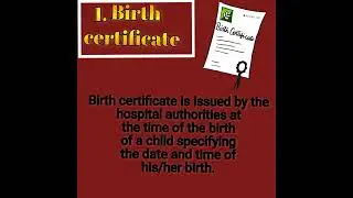official cards || Birth certificate || identification card|| GK || part 1 || Nurture your child.
