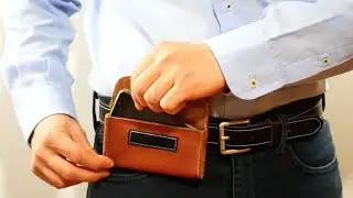 Etui &agrave; portable en cuir vachette, port horizontal, attache velcro