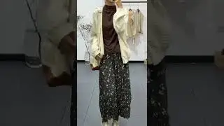 beige cardigan + turtleneck sweater + black printed dress #ptso #inspo #ideas #ootd